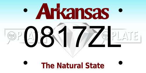 0817ZL Arkansas License Plate