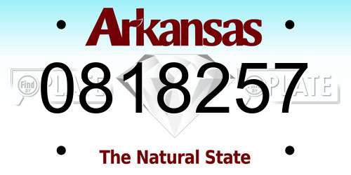 0818257 Arkansas License Plate