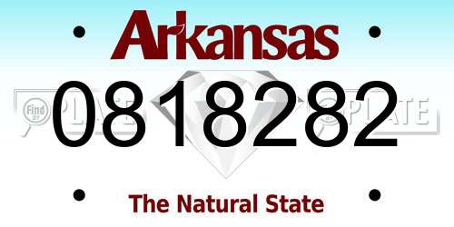 0818282 Arkansas License Plate
