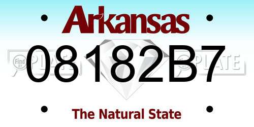 08182B7 Arkansas License Plate
