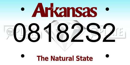 08182S2 Arkansas License Plate