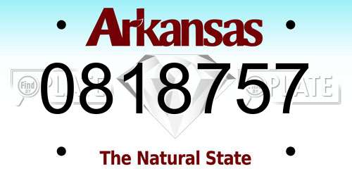 0818757 Arkansas License Plate