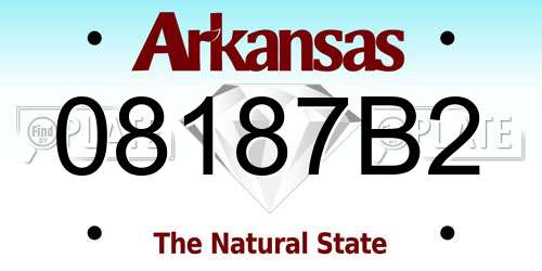 08187B2 Arkansas License Plate