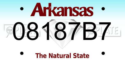 08187B7 Arkansas License Plate