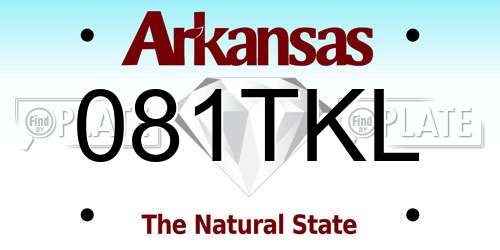081TKL Arkansas License Plate