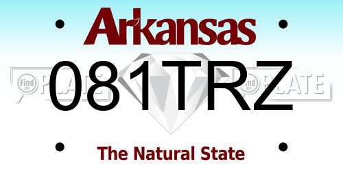 081TRZ Arkansas License Plate