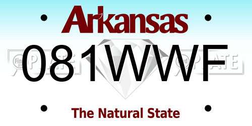 081WWF Arkansas License Plate