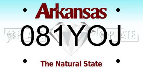 081YOJ Arkansas License Plate