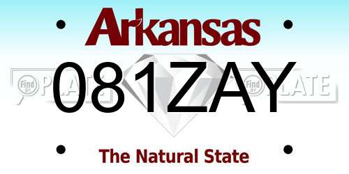 081ZAY Arkansas License Plate