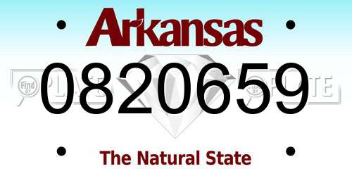0820659 Arkansas License Plate