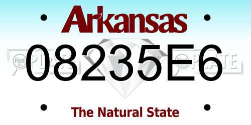 08235E6 Arkansas License Plate
