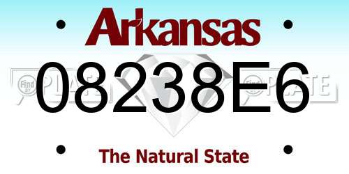 08238E6 Arkansas License Plate