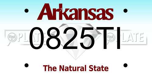 0825TI Arkansas License Plate