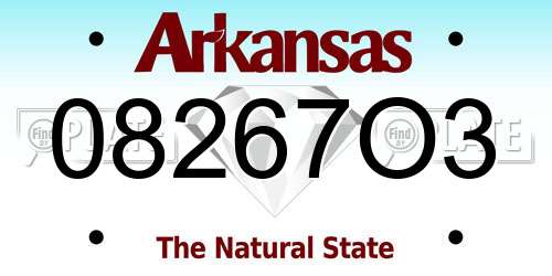 08267O3 Arkansas License Plate