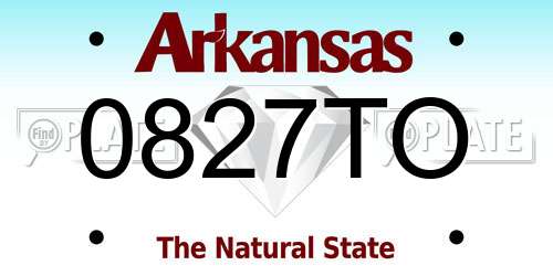 0827TO Arkansas License Plate