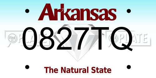 0827TQ Arkansas License Plate