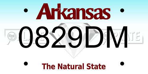0829DM Arkansas License Plate