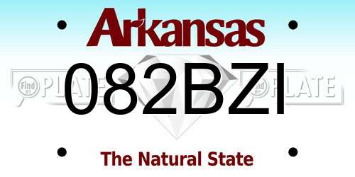 082BZI Arkansas License Plate