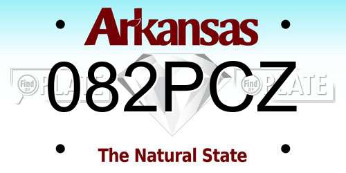 082PCZ Arkansas License Plate