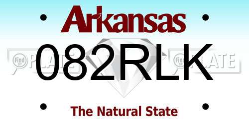082RLK Arkansas License Plate