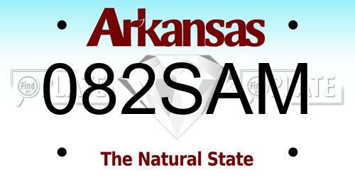 082SAM Arkansas License Plate