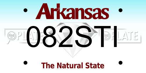 082STI Arkansas License Plate