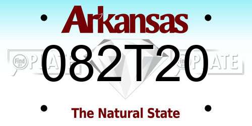 082T20 Arkansas License Plate