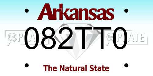 082TT0 Arkansas License Plate