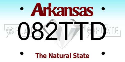 082TTD Arkansas License Plate