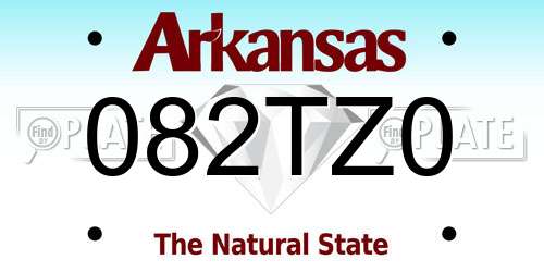 082TZ0 Arkansas License Plate
