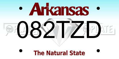 082TZD Arkansas License Plate