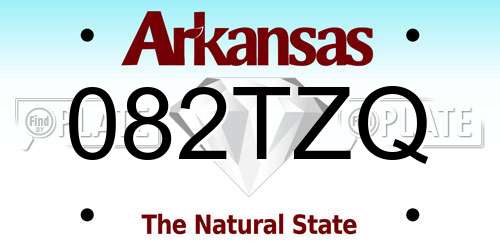 082TZQ Arkansas License Plate