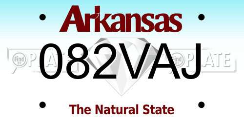 082VAJ Arkansas License Plate