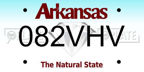 082VHV Arkansas License Plate