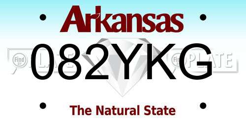 082YKG Arkansas License Plate