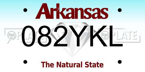 082YKL Arkansas License Plate