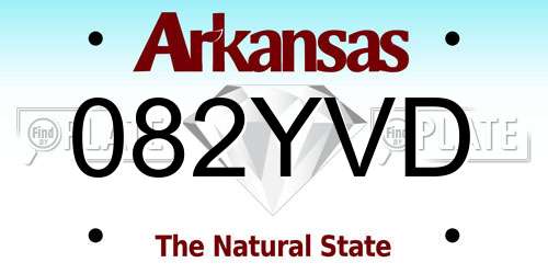 082YVD Arkansas License Plate