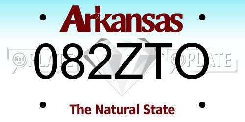 082ZTO Arkansas License Plate