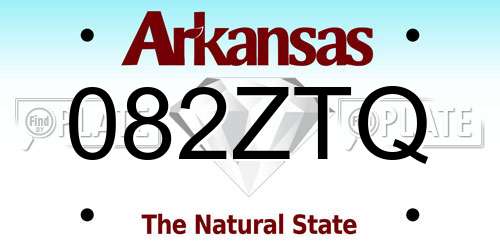 082ZTQ Arkansas License Plate