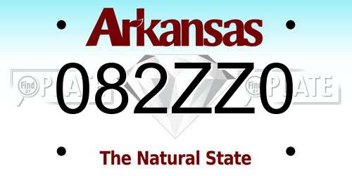 082ZZ0 Arkansas License Plate