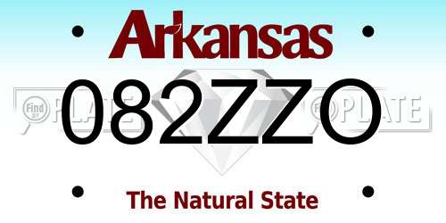 082ZZO Arkansas License Plate