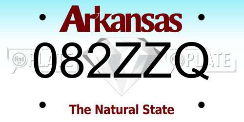 082ZZQ Arkansas License Plate