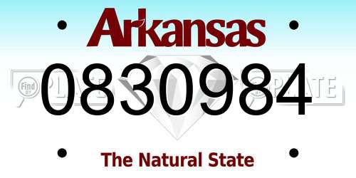 0830984 Arkansas License Plate