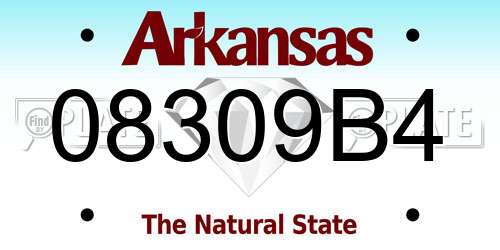 08309B4 Arkansas License Plate