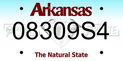 08309S4 Arkansas License Plate