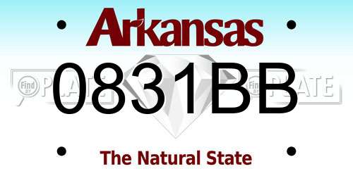 0831BB Arkansas License Plate