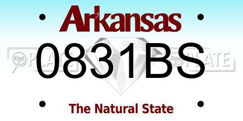 0831BS Arkansas License Plate