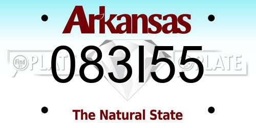 083I55 Arkansas License Plate