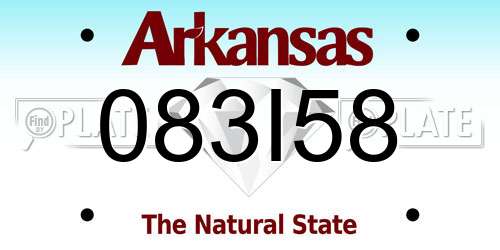 083I58 Arkansas License Plate