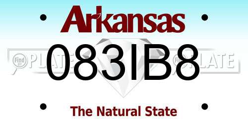 083IB8 Arkansas License Plate